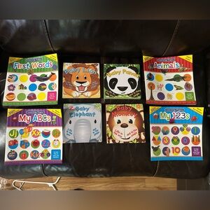 For learning page, books, and four animal board books, pet free smoke free home